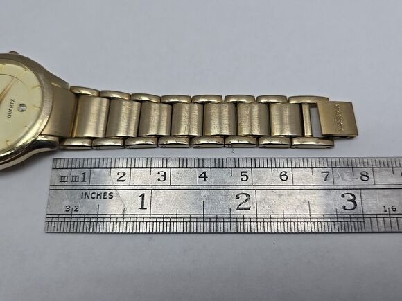 Loncar LC-1838L Womens Quartz 23K Gold Plated Date Watch 32mm Dress New Battery main image 5